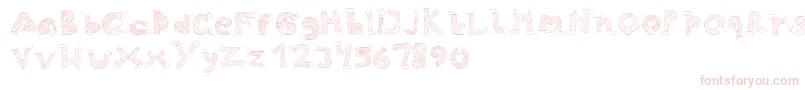 Skinny Jeans-fontti – vaaleanpunaiset fontit valkoisella taustalla