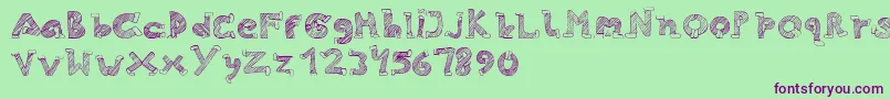 Skinny Jeans Font – Purple Fonts on Green Background