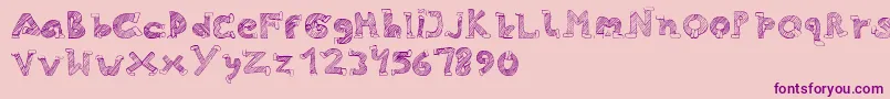 フォントSkinny Jeans – ピンクの背景に紫のフォント