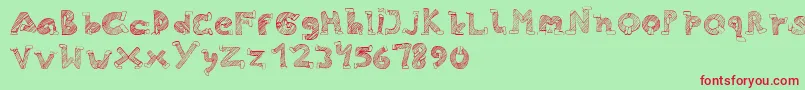 フォントSkinny Jeans – 赤い文字の緑の背景