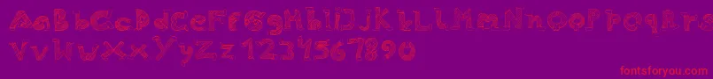 Skinny Jeans Font – Red Fonts on Purple Background