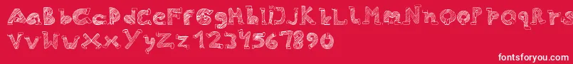 Skinny Jeans-fontti – valkoiset fontit punaisella taustalla