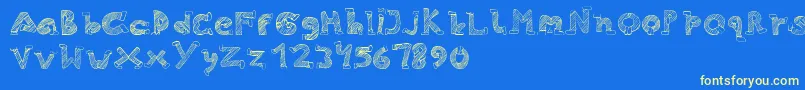 フォントSkinny Jeans – 黄色の文字、青い背景