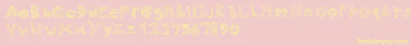 Skinny Jeans-fontti – keltaiset fontit vaaleanpunaisella taustalla