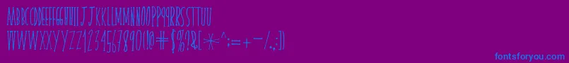 フォントskinnyserifV2 – 紫色の背景に青い文字