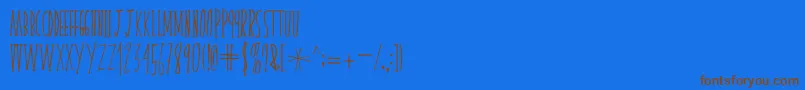 skinnyserifV2 Font – Brown Fonts on Blue Background