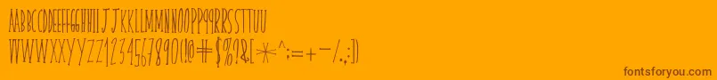 skinnyserifV2 Font – Brown Fonts on Orange Background
