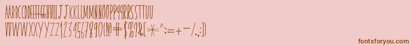 Шрифт skinnyserifV2 – коричневые шрифты на розовом фоне