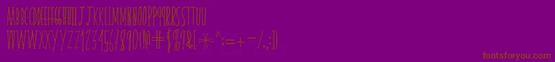 skinnyserifV2-Schriftart – Braune Schriften auf violettem Hintergrund