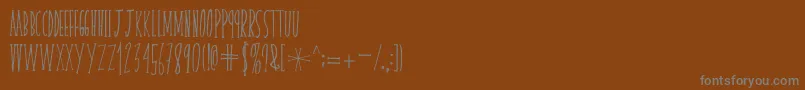 skinnyserifV2-Schriftart – Graue Schriften auf braunem Hintergrund