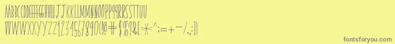 skinnyserifV2 Font – Gray Fonts on Yellow Background