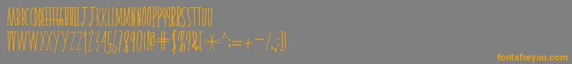 skinnyserifV2 Font – Orange Fonts on Gray Background