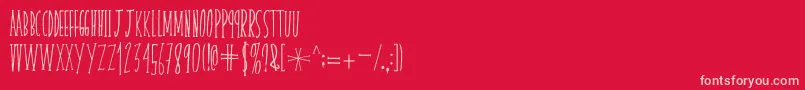 skinnyserifV2-fontti – vaaleanpunaiset fontit punaisella taustalla