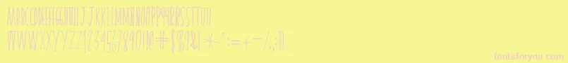 フォントskinnyserifV2 – ピンクのフォント、黄色の背景