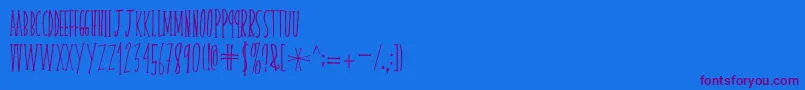 Шрифт skinnyserifV2 – фиолетовые шрифты на синем фоне