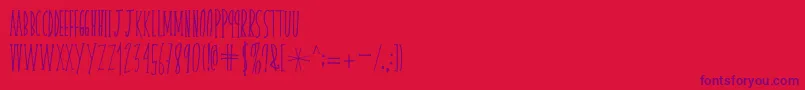 Шрифт skinnyserifV2 – фиолетовые шрифты на красном фоне