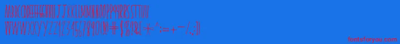 skinnyserifV2 Font – Red Fonts on Blue Background