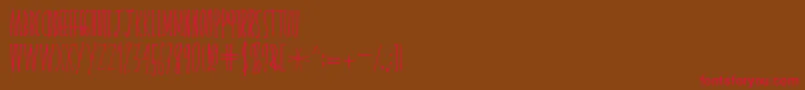 skinnyserifV2 Font – Red Fonts on Brown Background