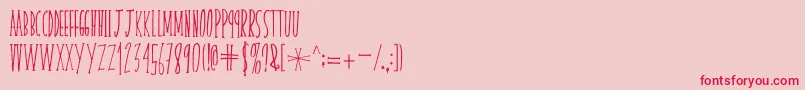 skinnyserifV2 Font – Red Fonts on Pink Background