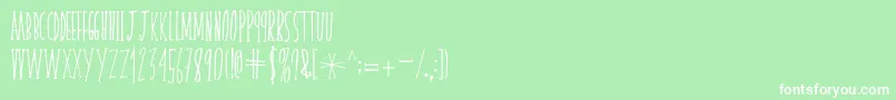 フォントskinnyserifV2 – 緑の背景に白い文字