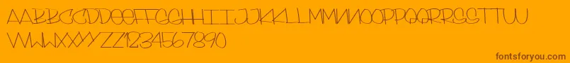 SkinnyStyle-Schriftart – Braune Schriften auf orangefarbenem Hintergrund