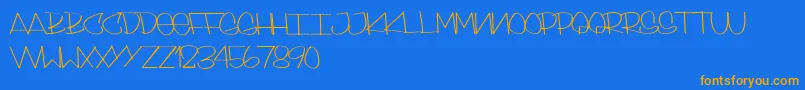 SkinnyStyle Font – Orange Fonts on Blue Background