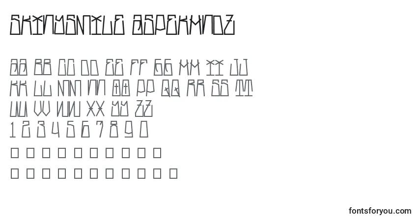 Czcionka SkinySmile AspekHndz – alfabet, cyfry, specjalne znaki