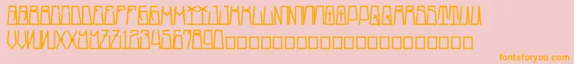 SkinySmile AspekHndz Font – Orange Fonts on Pink Background