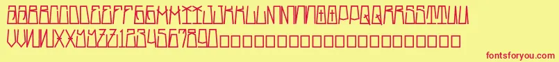 SkinySmile AspekHndz Font – Red Fonts on Yellow Background