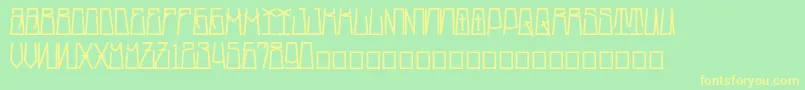 SkinySmile AspekHndz Font – Yellow Fonts on Green Background