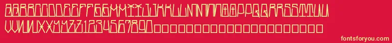 SkinySmile AspekHndz Font – Yellow Fonts on Red Background