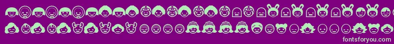 SKIPOP  -fontti – vihreät fontit violetilla taustalla
