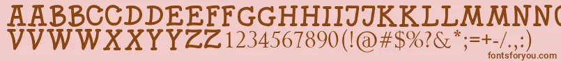 SKITTLE Font – Brown Fonts on Pink Background