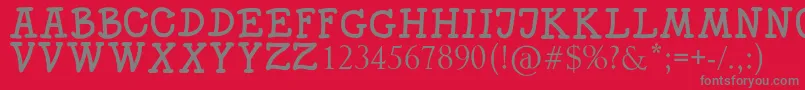 SKITTLE Font – Gray Fonts on Red Background