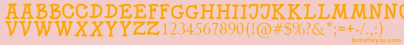 SKITTLE Font – Orange Fonts on Pink Background