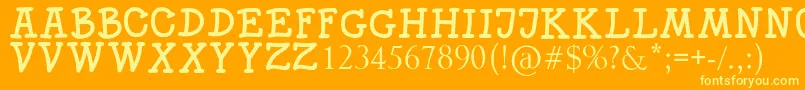 SKITTLE Font – Yellow Fonts on Orange Background