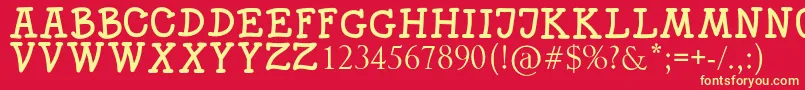 SKITTLE Font – Yellow Fonts on Red Background