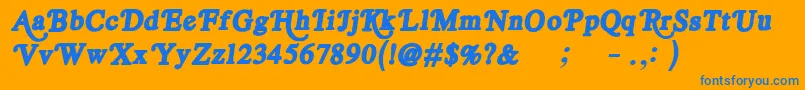 Royalacid Font – Blue Fonts on Orange Background