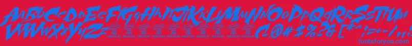 MartyricPersonaluse Font – Blue Fonts on Red Background