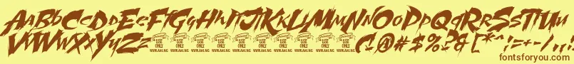 MartyricPersonaluse Font – Brown Fonts on Yellow Background