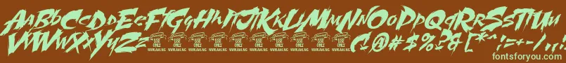 MartyricPersonaluse Font – Green Fonts on Brown Background