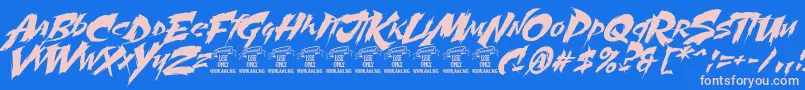 MartyricPersonaluse Font – Pink Fonts on Blue Background