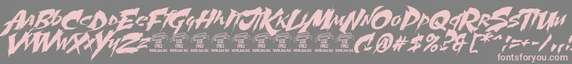 フォントMartyricPersonaluse – 灰色の背景にピンクのフォント