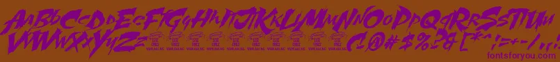 MartyricPersonaluse Font – Purple Fonts on Brown Background