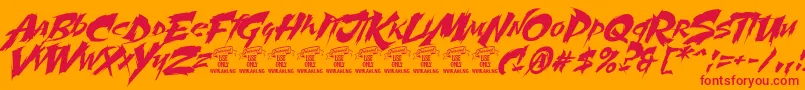 MartyricPersonaluse Font – Red Fonts on Orange Background