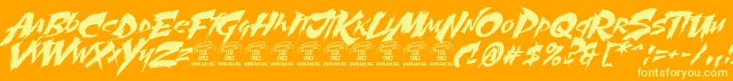 MartyricPersonaluse Font – Yellow Fonts on Orange Background