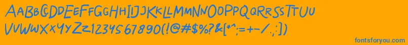 Skizzle Font – Blue Fonts on Orange Background