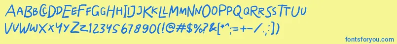 Skizzle Font – Blue Fonts on Yellow Background