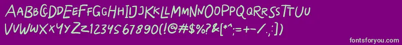 Skizzle Font – Green Fonts on Purple Background