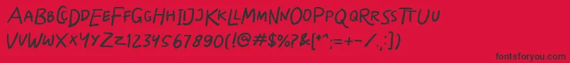 Skizzle Font – Black Fonts on Red Background